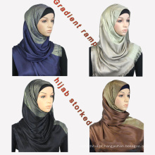 Marca de luxo whosale nova tendência mulheres dubai estilos gradiente rampa foulard lenço lenço de algodão muçulmano hijab